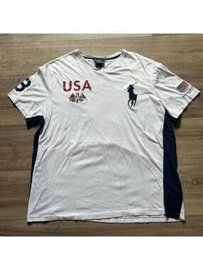 Vintage y2k Polo Ralph Lauren Big Pony USA t shirt size XXL